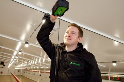 A Greengage employee installing ALIS sensors